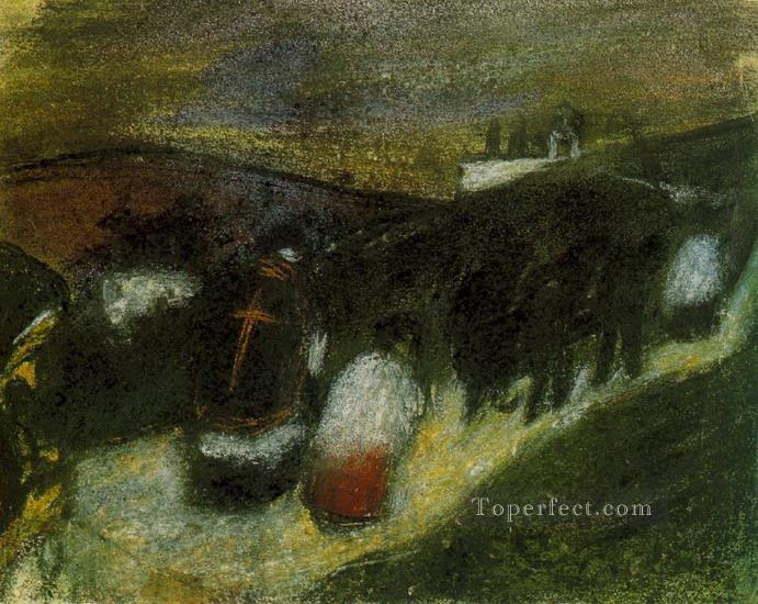田舎の埋葬 1900 年キュビズム パブロ・ピカソ油絵